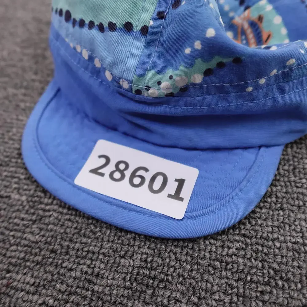 Patagonia Hat Cap Strap Back Boys 0-6 Months Blue Fish Print Nylon Summer Infant